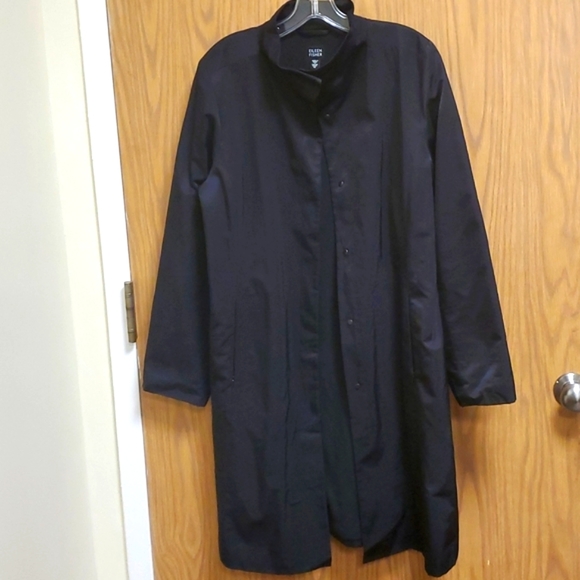 Eileen Fisher Jackets & Blazers - Eileen Fisher black satin coat Sz M